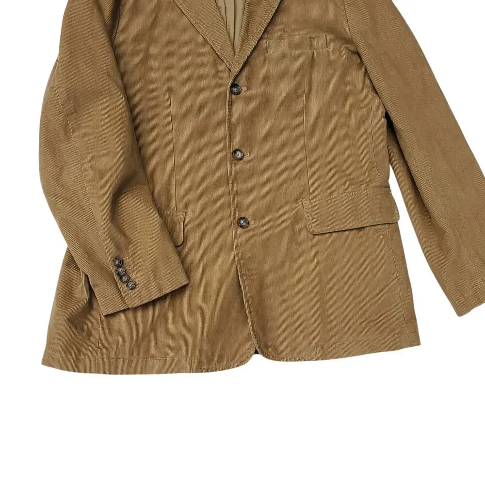 Vintage J Crew Brown Corduroy Blazer Ivy Prep Professor 3 Btn Sport Jacket Sz L